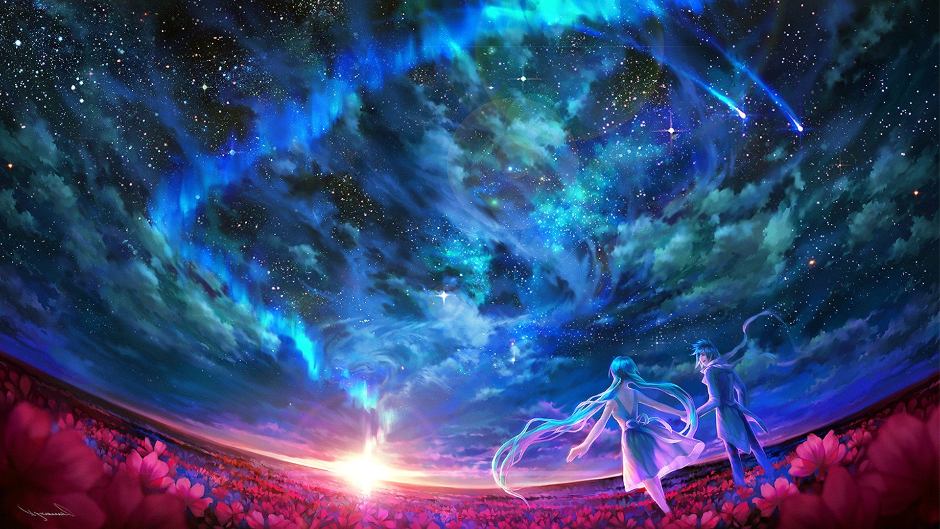 Tranh cảnh quan galaxy anime tuyệt đẹp