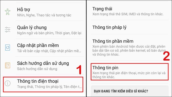 Kiểm tra tình trạng pin